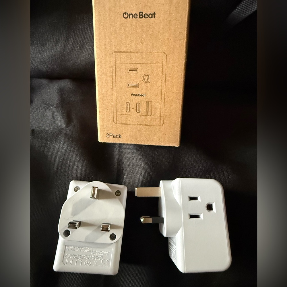 New One Beat 2-Pack Plug Adapter- European to USA - Great for travel and Cruises